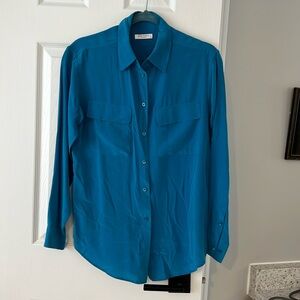 Equipment 100% silk blouse, teal blue size XS. EUC